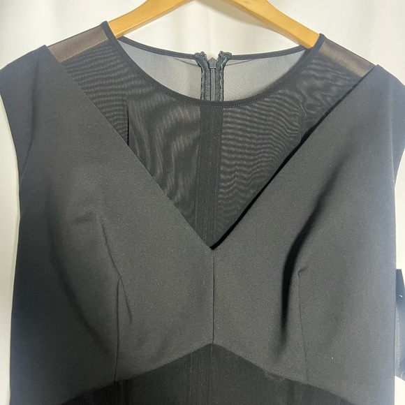 French Connection Black Mesh Detail Midi Dress - Picture 3 of 7